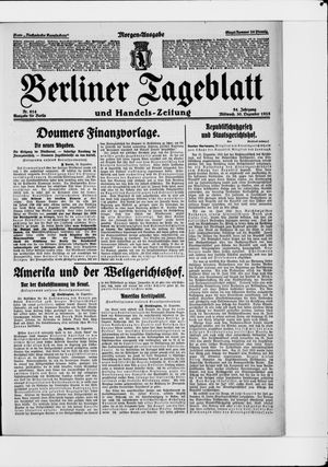 Berliner Tageblatt und Handels-Zeitung vom 30.12.1925