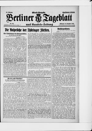 Berliner Tageblatt und Handels-Zeitung vom 30.12.1925