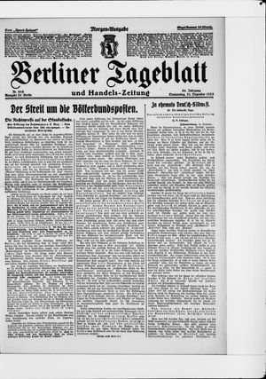 Berliner Tageblatt und Handels-Zeitung vom 31.12.1925