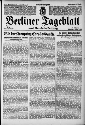 Berliner Tageblatt und Handels-Zeitung vom 05.01.1926