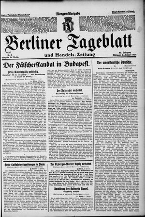 Berliner Tageblatt und Handels-Zeitung vom 06.01.1926