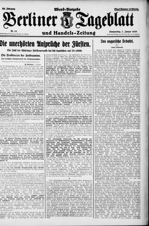 Berliner Tageblatt und Handels-Zeitung on Jan 7, 1926