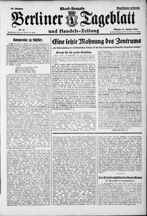 Berliner Tageblatt und Handels-Zeitung vom 11.01.1926