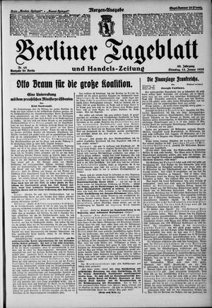 Berliner Tageblatt und Handels-Zeitung vom 12.01.1926