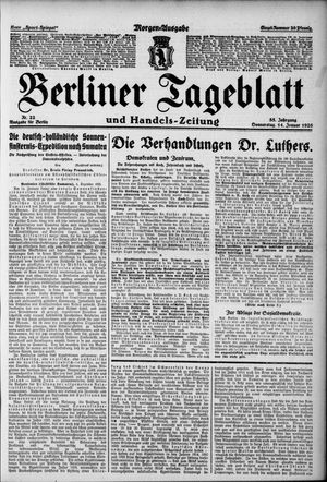 Berliner Tageblatt und Handels-Zeitung vom 14.01.1926