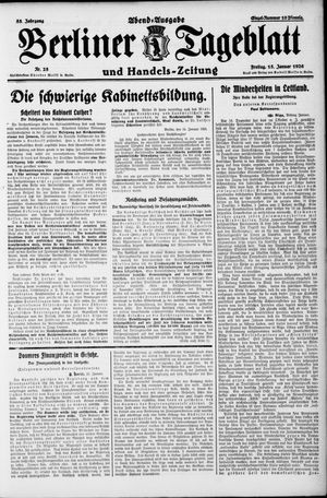 Berliner Tageblatt und Handels-Zeitung vom 15.01.1926