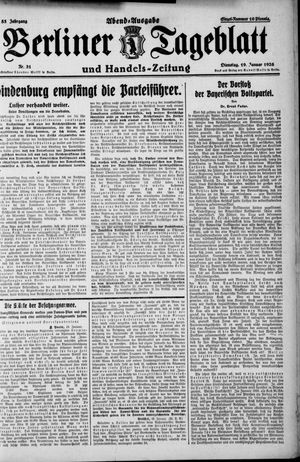 Berliner Tageblatt und Handels-Zeitung on Jan 19, 1926