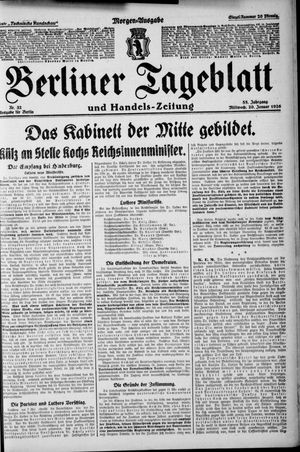 Berliner Tageblatt und Handels-Zeitung vom 20.01.1926