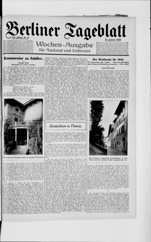 Berliner Tageblatt und Handels-Zeitung vom 21.01.1926