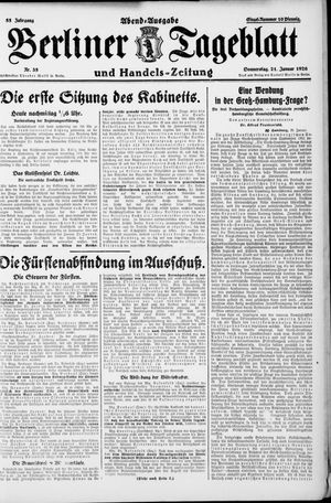Berliner Tageblatt und Handels-Zeitung vom 21.01.1926