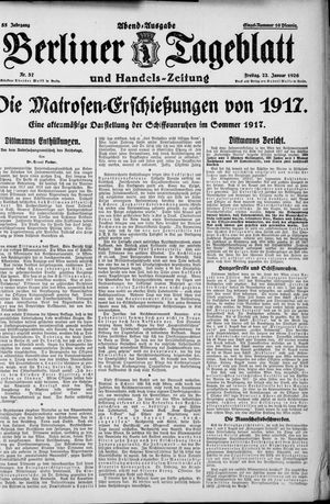Berliner Tageblatt und Handels-Zeitung on Jan 22, 1926