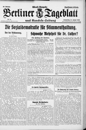Berliner Tageblatt und Handels-Zeitung vom 28.01.1926