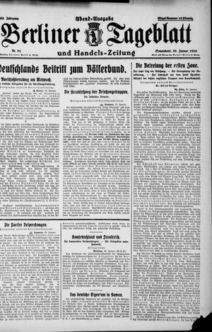 Berliner Tageblatt und Handels-Zeitung vom 30.01.1926