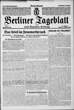 Berliner Tageblatt und Handels-Zeitung vom 03.02.1926