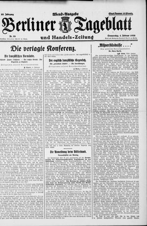 Berliner Tageblatt und Handels-Zeitung on Feb 4, 1926