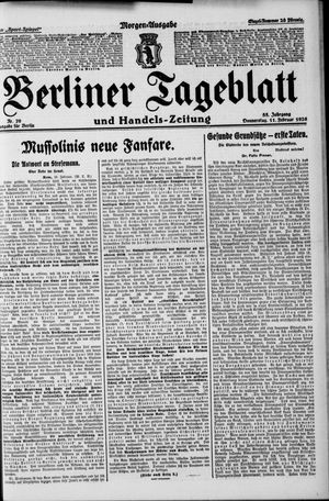 Berliner Tageblatt und Handels-Zeitung on Feb 11, 1926