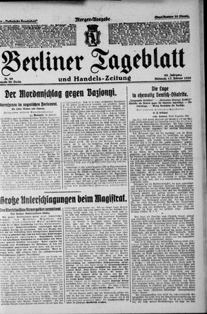 Berliner Tageblatt und Handels-Zeitung vom 17.02.1926