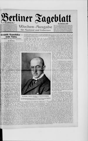Berliner Tageblatt und Handels-Zeitung vom 18.02.1926