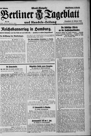 Berliner Tageblatt und Handels-Zeitung vom 20.02.1926