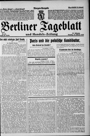 Berliner Tageblatt und Handels-Zeitung vom 23.02.1926