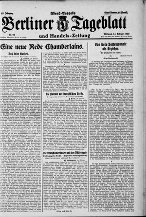 Berliner Tageblatt und Handels-Zeitung vom 24.02.1926