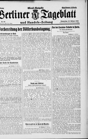 Berliner Tageblatt und Handels-Zeitung vom 25.02.1926