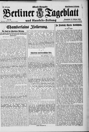 Berliner Tageblatt und Handels-Zeitung vom 27.02.1926