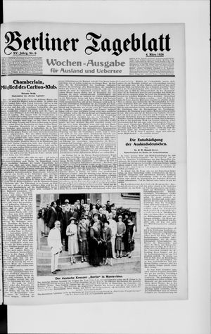 Berliner Tageblatt und Handels-Zeitung on Mar 4, 1926