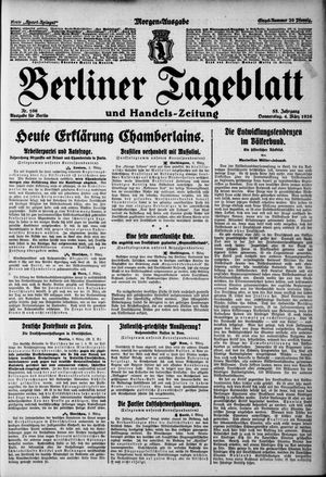 Berliner Tageblatt und Handels-Zeitung on Mar 4, 1926