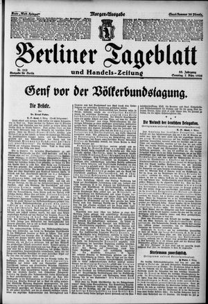 Berliner Tageblatt und Handels-Zeitung vom 07.03.1926