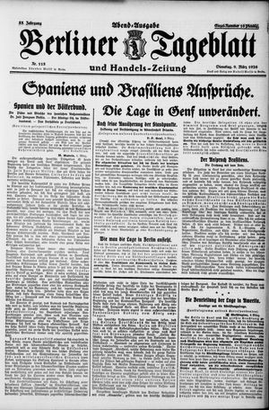 Berliner Tageblatt und Handels-Zeitung vom 09.03.1926