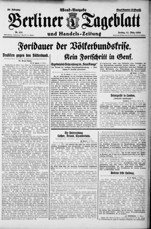 Berliner Tageblatt und Handels-Zeitung vom 12.03.1926