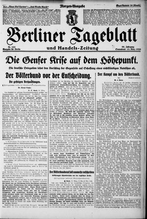 Berliner Tageblatt und Handels-Zeitung on Mar 13, 1926