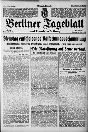 Berliner Tageblatt und Handels-Zeitung vom 14.03.1926