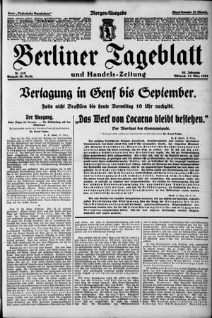 Berliner Tageblatt und Handels-Zeitung on Mar 17, 1926