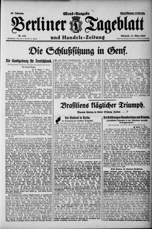 Berliner Tageblatt und Handels-Zeitung on Mar 17, 1926