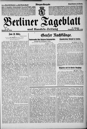 Berliner Tageblatt und Handels-Zeitung vom 20.03.1926