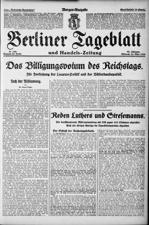Berliner Tageblatt und Handels-Zeitung vom 24.03.1926
