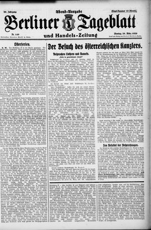 Berliner Tageblatt und Handels-Zeitung vom 29.03.1926