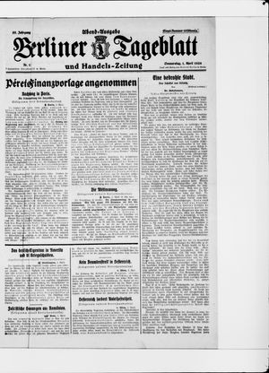 Berliner Tageblatt und Handels-Zeitung vom 01.04.1926