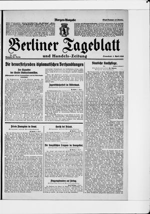 Berliner Tageblatt und Handels-Zeitung vom 03.04.1926