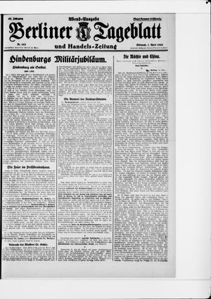 Berliner Tageblatt und Handels-Zeitung vom 07.04.1926