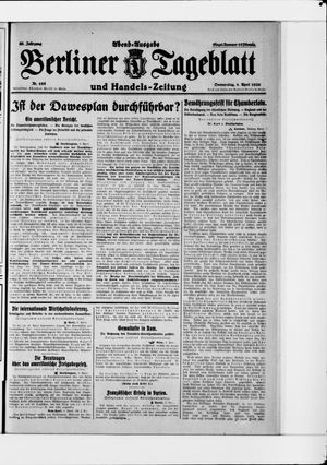 Berliner Tageblatt und Handels-Zeitung vom 08.04.1926