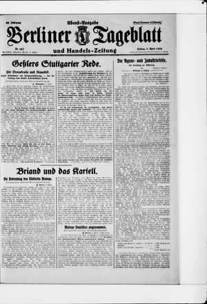 Berliner Tageblatt und Handels-Zeitung vom 09.04.1926