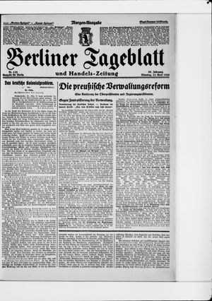 Berliner Tageblatt und Handels-Zeitung vom 13.04.1926