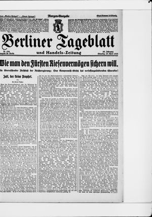 Berliner Tageblatt und Handels-Zeitung vom 20.04.1926