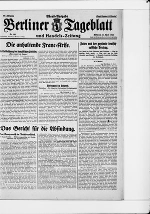 Berliner Tageblatt und Handels-Zeitung vom 21.04.1926