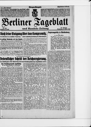 Berliner Tageblatt und Handels-Zeitung vom 22.04.1926