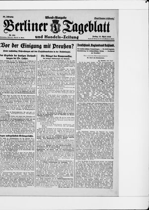 Berliner Tageblatt und Handels-Zeitung vom 23.04.1926