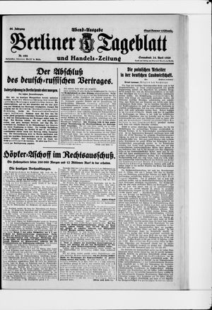 Berliner Tageblatt und Handels-Zeitung vom 24.04.1926